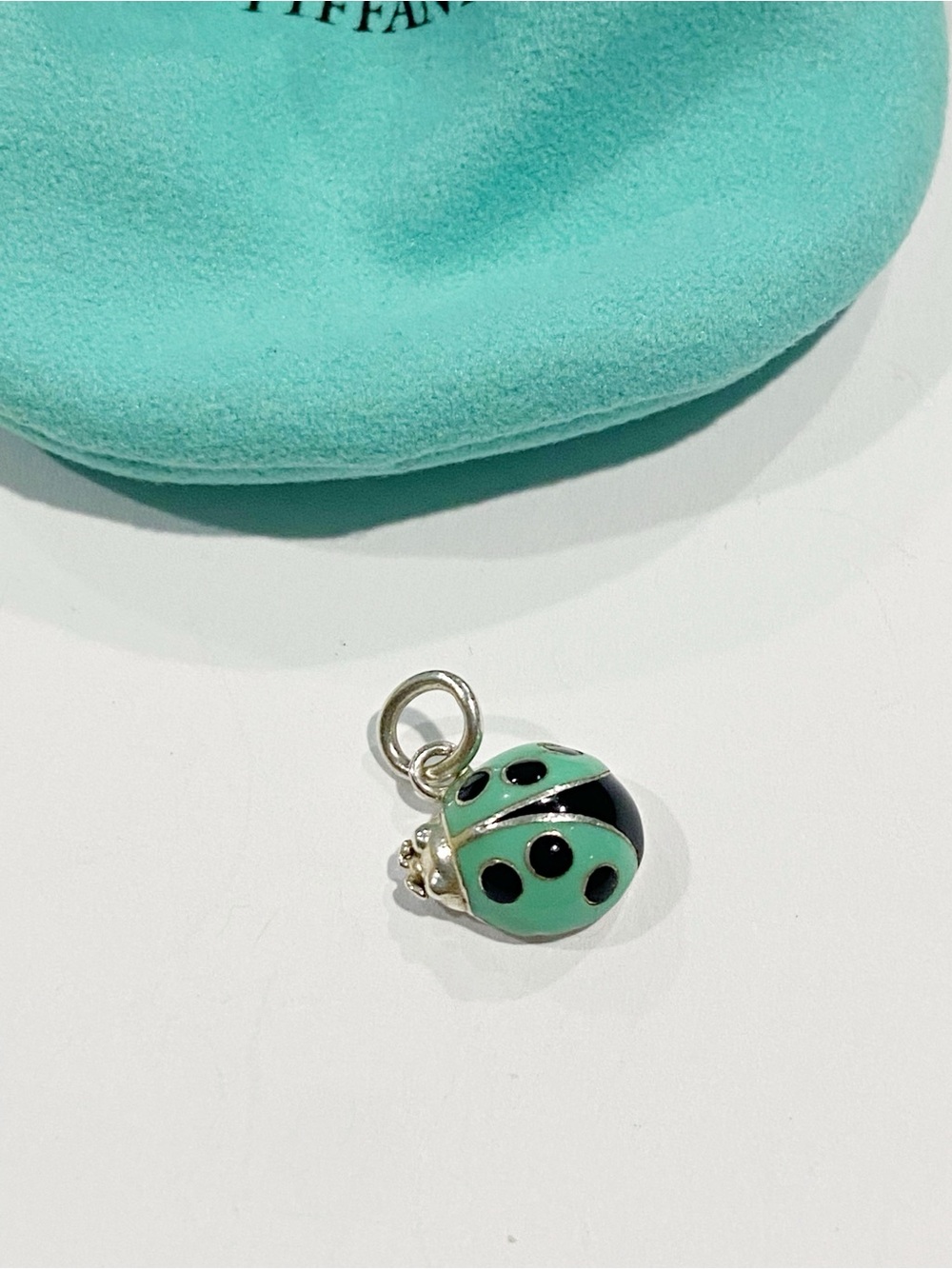 Tiffany & Co. Blue and Black Enamel Ladybug Charm Sterling Silver